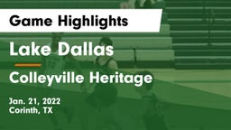 Lake Dallas  vs Colleyville Heritage  Game Highlights - Jan. 21, 2022