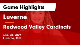 Luverne  vs Redwood Valley Cardinals Game Highlights - Jan. 28, 2022