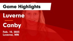 Luverne  vs Canby  Game Highlights - Feb. 10, 2023