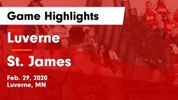 Luverne  vs St. James  Game Highlights - Feb. 29, 2020