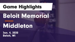 Beloit Memorial  vs Middleton  Game Highlights - Jan. 4, 2020