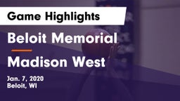 Beloit Memorial  vs Madison West  Game Highlights - Jan. 7, 2020