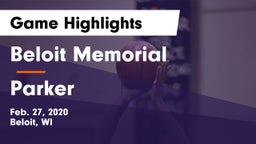 Beloit Memorial  vs Parker  Game Highlights - Feb. 27, 2020