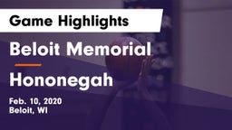 Beloit Memorial  vs Hononegah  Game Highlights - Feb. 10, 2020