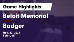 Beloit Memorial  vs Badger  Game Highlights - Nov. 27, 2021