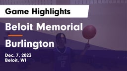 Beloit Memorial  vs Burlington  Game Highlights - Dec. 7, 2023