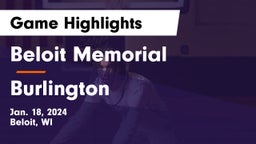 Beloit Memorial  vs Burlington  Game Highlights - Jan. 18, 2024