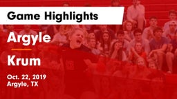 Argyle  vs Krum  Game Highlights - Oct. 22, 2019