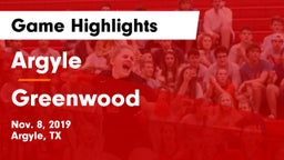 Argyle  vs Greenwood   Game Highlights - Nov. 8, 2019