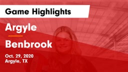 Argyle  vs Benbrook  Game Highlights - Oct. 29, 2020