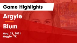 Argyle  vs Blum  Game Highlights - Aug. 21, 2021