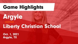 Argyle  vs Liberty Christian School  Game Highlights - Oct. 1, 2021