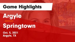 Argyle  vs Springtown  Game Highlights - Oct. 5, 2021