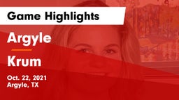 Argyle  vs Krum  Game Highlights - Oct. 22, 2021