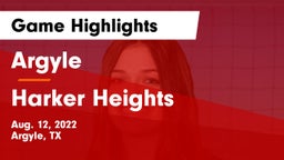 Argyle  vs Harker Heights  Game Highlights - Aug. 12, 2022