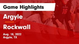 Argyle  vs Rockwall  Game Highlights - Aug. 18, 2022