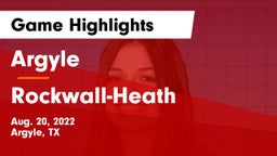 Argyle  vs Rockwall-Heath  Game Highlights - Aug. 20, 2022