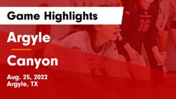 Argyle  vs Canyon  Game Highlights - Aug. 25, 2022