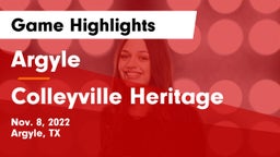 Argyle  vs Colleyville Heritage Game Highlights - Nov. 8, 2022