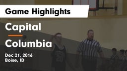Capital  vs Columbia  Game Highlights - Dec 21, 2016