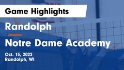 Randolph  vs Notre Dame Academy Game Highlights - Oct. 15, 2022