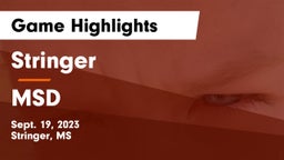 Stringer  vs MSD Game Highlights - Sept. 19, 2023