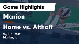 Marion  vs Home vs. Althoff Game Highlights - Sept. 1, 2022