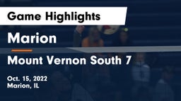 Marion  vs Mount Vernon South 7  Game Highlights - Oct. 15, 2022