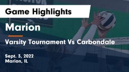 Marion  vs Varsity Tournament Vs Carbondale Game Highlights - Sept. 3, 2022