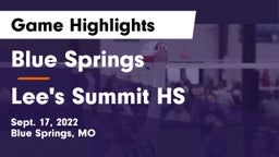 Blue Springs  vs Lee's Summit HS Game Highlights - Sept. 17, 2022