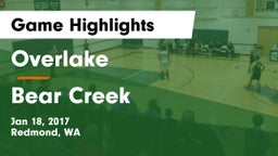 Overlake  vs Bear Creek Game Highlights - Jan 18, 2017