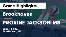 Brookhaven  vs PROVINE  JACKSON MS Game Highlights - Sept. 14, 2023
