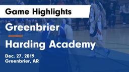 Greenbrier  vs Harding Academy  Game Highlights - Dec. 27, 2019