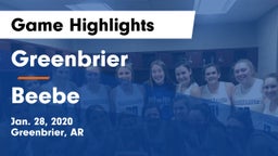 Greenbrier  vs Beebe  Game Highlights - Jan. 28, 2020