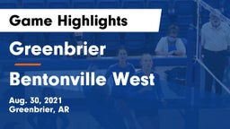 Greenbrier  vs Bentonville West  Game Highlights - Aug. 30, 2021