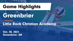 Greenbrier  vs Little Rock Christian Academy  Game Highlights - Oct. 28, 2021