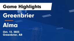 Greenbrier  vs Alma  Game Highlights - Oct. 12, 2023