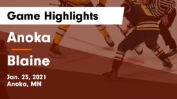 Anoka  vs Blaine  Game Highlights - Jan. 23, 2021