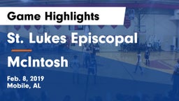 St. Lukes Episcopal  vs McIntosh  Game Highlights - Feb. 8, 2019