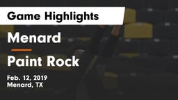 Menard  vs Paint Rock  Game Highlights - Feb. 12, 2019