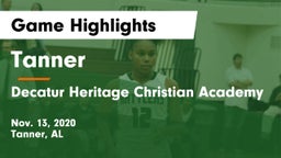 Tanner  vs Decatur Heritage Christian Academy  Game Highlights - Nov. 13, 2020