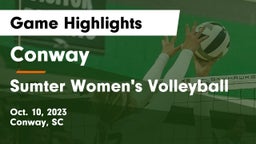 Conway  vs Sumter Women's Volleyball Game Highlights - Oct. 10, 2023