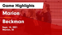 Marion  vs Beckman  Game Highlights - Sept. 14, 2021