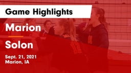 Marion  vs Solon  Game Highlights - Sept. 21, 2021