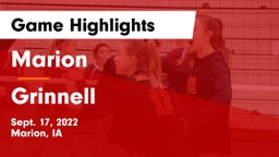 Marion  vs Grinnell  Game Highlights - Sept. 17, 2022