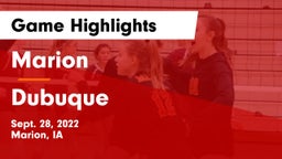 Marion  vs Dubuque  Game Highlights - Sept. 28, 2022