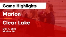 Marion  vs Clear Lake  Game Highlights - Oct. 1, 2022