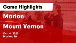Marion  vs Mount Vernon  Game Highlights - Oct. 4, 2022