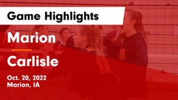 Marion  vs Carlisle  Game Highlights - Oct. 20, 2022