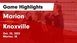 Marion  vs Knoxville  Game Highlights - Oct. 25, 2022